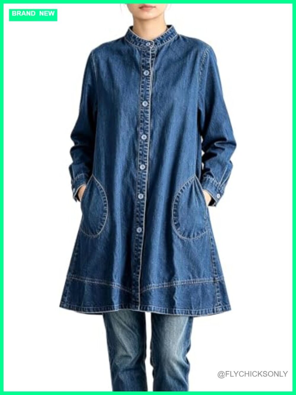 Cotton Linen Button Down Tunic Shirt Stand Collar Long Sleeve Women's Blouse